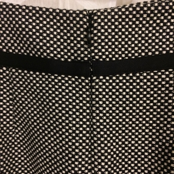 Loft Career Skirt Woven Lined Black White Pockets - Picture 7 of 8